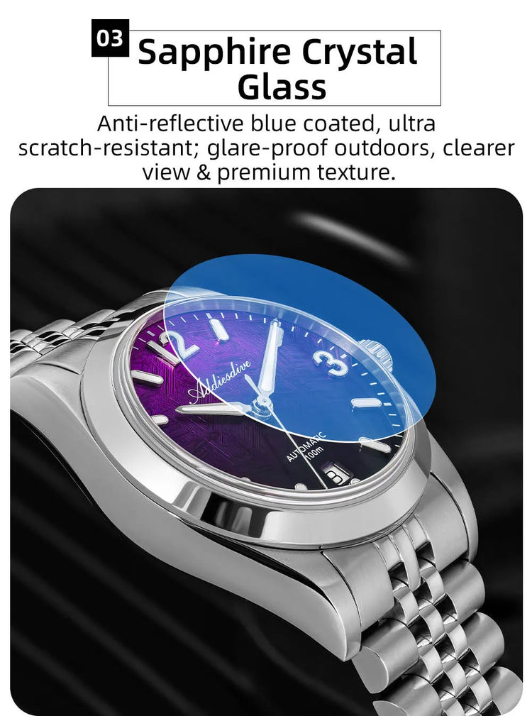 ADDIESDIVE 2026 New Watch 39mm AD2547 Luxury Sapphire Automatic Watch Men Mechanical 8215 BGW9 Luminous 100m Diving Waterproof