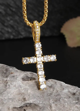 Vintage Christian Ice Crystal Jesus Head Pendant Necklace for Men and Women Cross Catholic Amulet Jewelry PlatiNum