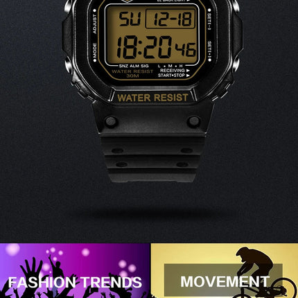 SANDA G Style LED Orologio digitale Unisex Antiurto Impermeabile Orologi sportivi Ragazzo Ragazza Cronometro Orologio elettronico a LED militare platinumshop
