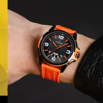 NAVIFORCE Creativo cinturino in TPU orologio da polso maschile moda sportiva 3ATM quarzo impermeabile giorno e data display orologi da uomo Reloj Hombre platinumshop