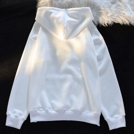 Winter Thicken Hoodies Chinese Flocking Embroidery Kawaii Cartoon Panda Hooded Sweatshirt Couple Matching Cute Fleece Pullovers