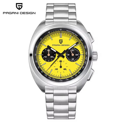 PAGANI DESIGN 2026 Nuovo Orologio al Quarzo con Quadrante Panda, Tutto in Acciaio, Movimento Giapponese, Cronografo di Lusso, Zaffiro, Luminoso, Impermeabile, Orologio da Uomo