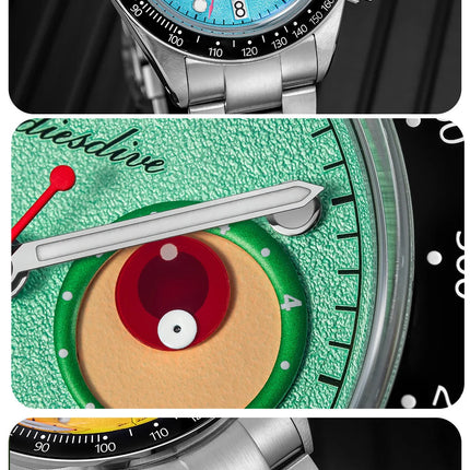 ADDIESDIVE New Men Watch AD2557 Luxury Chronograph VK64 Quartz Wristwatch Ceramic Bezel Luminous Dive 100m Waterproof 40mm Watch