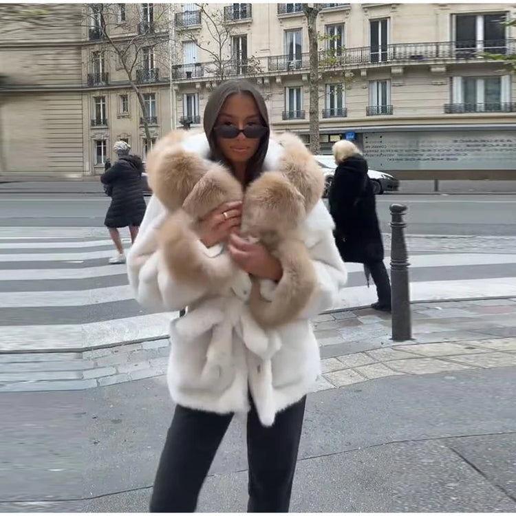 Hoody Faux Fur Furry Coats Women Fashion Belt Long Sleeve Pocket Thicken Warm Jacket 2026 Autumn Winter Urban Lady Streetwears