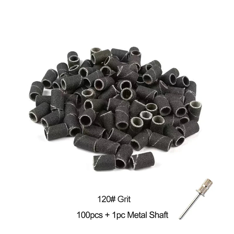 Nail Sanding Ring Bands 80/120/180/240 Grit Electric Manicure Drill Grinding Heads UV Gel Polish Removal Pedicure Abrasive Tools 2028