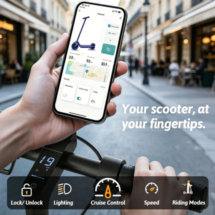 10 pneumatici, doppia sospensione, batteria 36V 10.4Ah, autonomia 30 km, freno a disco, monopattini elettrici pieghevoli per adulti