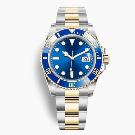 Orologi Automatici Meccanici da Uomo in Acciaio Inossidabile 904L, Cassa Lucida, Ultimo Stile di Moda, Quadrante Sfumato Nero-Blu, Antigraffio