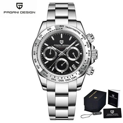PAGANI DESIGN Nuovo orologio da polso al quarzo da uomo con lunetta in acciaio inossidabile, cronografo di lusso con vetro zaffiro VK63, orologio da uomo reloj hombre platinumshop