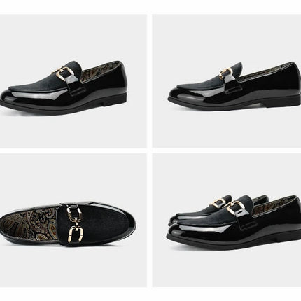 Scarpe in pelle da uomo alla moda Mocassini da sposa per feste Mocassini con bottoni in metallo Uomo Slip-on Comodo da guida Popolare Club Flats