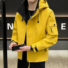 New Men's Fashion Casual Jackets Hooded Solid Zipper Pockets Camping Jackets Spring Autumn Brand Male Outdoor Sport Windbreaker