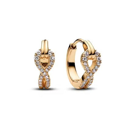 2025 Orecchini a cerchio in cristallo per le donne Orecchini gioielli Farfalla rosa Bule Moon Star Orecchini originali in argento sterling 925 platinumshop
