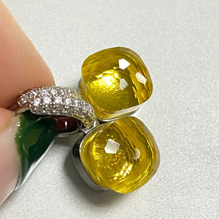 Classic Candy Color Earrings Inlay Transparent Zircon 27Colors Crystal Earrings Platinum Plated Fashion Jewelry For Women PlatiNum