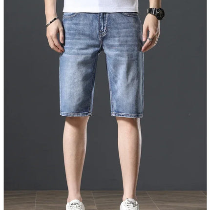 2025 Estate Marca Stretch Sottile Bermuda Masculina Cotone Denim Jeans Jorts Uomo Al Ginocchio Morbido Ropa Hombre Pantaloncini