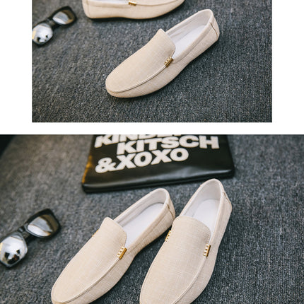 Scarpe casual da uomo in tela slip on mocassini alla moda per uomo abito di lusso scarpe da guida appartamenti formali per feste di matrimonio taglie forti