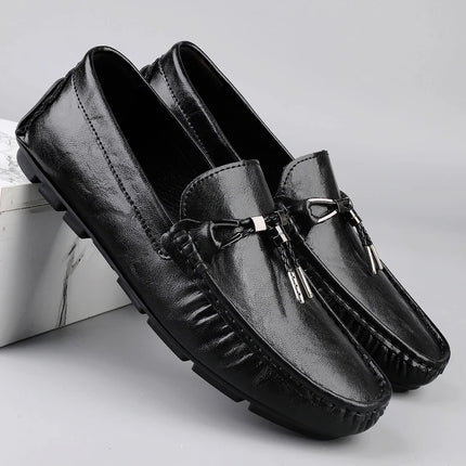 Scarpe Casual da Uomo in Vera Pelle, Mocassini di Lusso Traspiranti, Slip-on, Scarpe da Guida, Calzature Business
