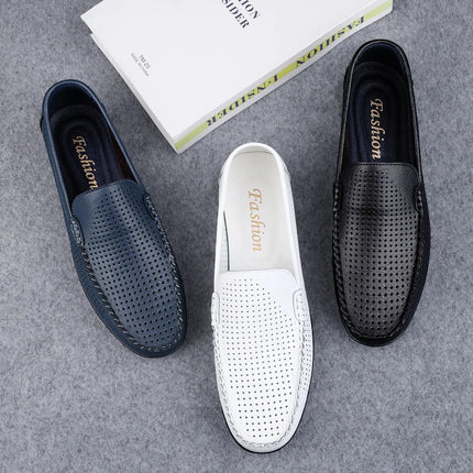 Mocassini Casual da Uomo in Vera Pelle, Scarpe Eleganti da Cerimonia, Mocassini Comodi per il Tempo Libero, Scarpe da Guida da Uomo, Slip-On Senza Lacci, Taglie Grandi