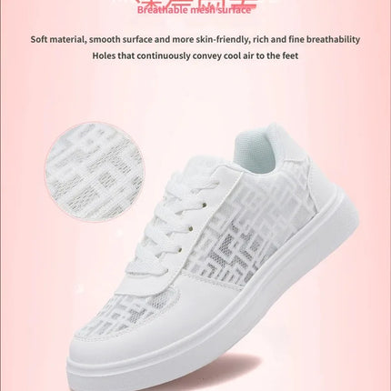 Casual Ell Toe Sneakers Low Top Spor Flats Trendy Versatile Student Leisure Rubber Outsole Summer Breathable Jogging Shoes