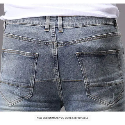 Men's Casual Jeans Vintage Straight Leg Elastic Slim Fit Autumn Winter Sweatpants Trousers Skinny Y2k Jeans Men's Cargo Pants