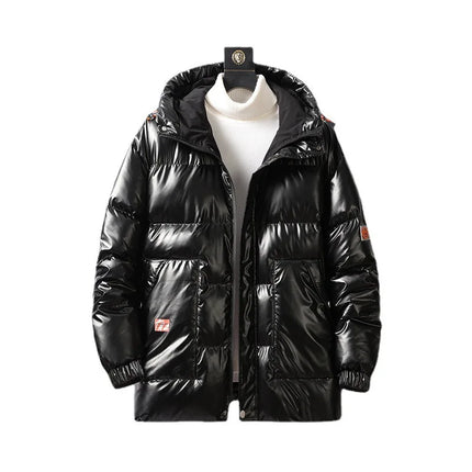Autumn Winter Men's Cotton-padded Clothes Casual Winter Jacket Men's Thickened Thermal Glossy Jackets Large-size Men's Parkas