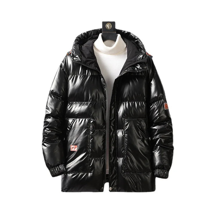 Autumn Winter Men's Cotton-padded Clothes Casual Winter Jacket Men's Thickened Thermal Glossy Jackets Large-size Men's Parkas