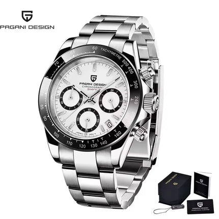 PAGANI DESIGN V2 Orologio da uomo al quarzo con movimento VK63, vetro zaffiro, acciaio inossidabile, impermeabile fino a 100 m, orologio sportivo da uomo PD1644