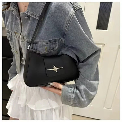 New Style Women's Bag with Lock Closure Fashionable Women Bag Trendy Embossed Women's Shoulder Bag Popular Crossbody Bag PlatiNum
