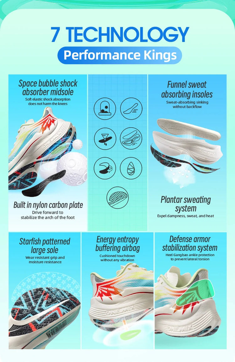 ONEMIX 2026 Nuove Scarpe da Corsa per Maratona, Traspiranti, Antiscivolo, Ammortizzanti per Uomo e Donna, Sneakers con Cuscinetto d'Aria PlatiNum