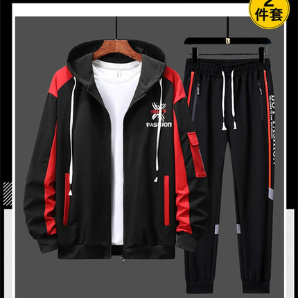 2027 New Style Men Cardigan and Pants Casual 2 Piece Set Sportswear Spring and Autumn Men's Clothing Printed Tracksuits Hoodies