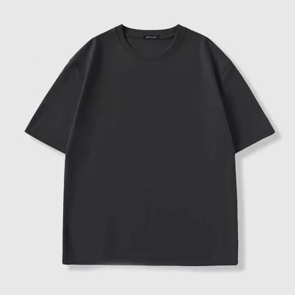 Four seasons 100% Cotton T shirts Man Casual Tees High quality Solid color Couple Oversized T shirts Black White Grey Sports Top PlatiNum