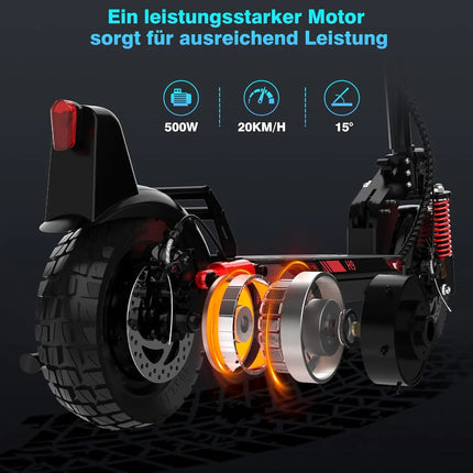 Monopattino elettrico Hitway, omologato per la circolazione stradale (Abee), monopattino elettrico per adulti da 10 pollici, batteria da 15.6ah, motore da 500W