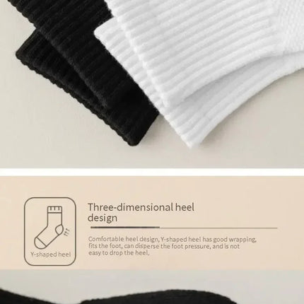 10 paires de chaussettes HLHYX pour homme en coton déodorant, à fond en éponge, mi-mollet, blanches, épaissies, pour le sport et le basket-ball