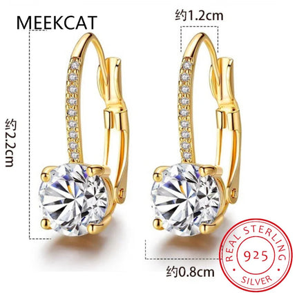 18K Gold 2 Carat Moissanite Hoop Earrings 8mm Lab Diamond Earring for Women Original 925 Silver Jewelry Huggies PlatiNum