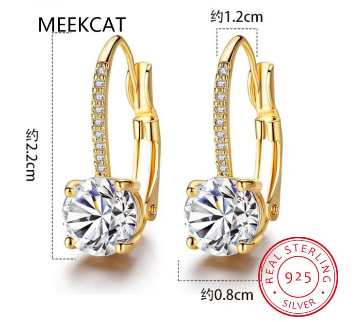 18K Gold 2 Carat Moissanite Hoop Earrings 8mm Lab Diamond Earring for Women Original 925 Silver Jewelry Huggies PlatiNum