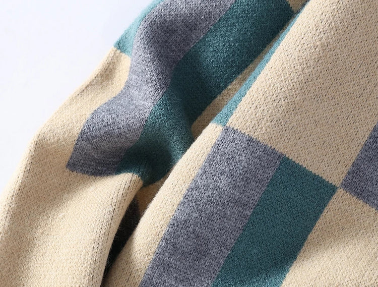 Fashion Fall Winter Japanese Style Turtleneck Sweater Men High End Mens Christmas Sweaters Thick Warm Striped Pullover