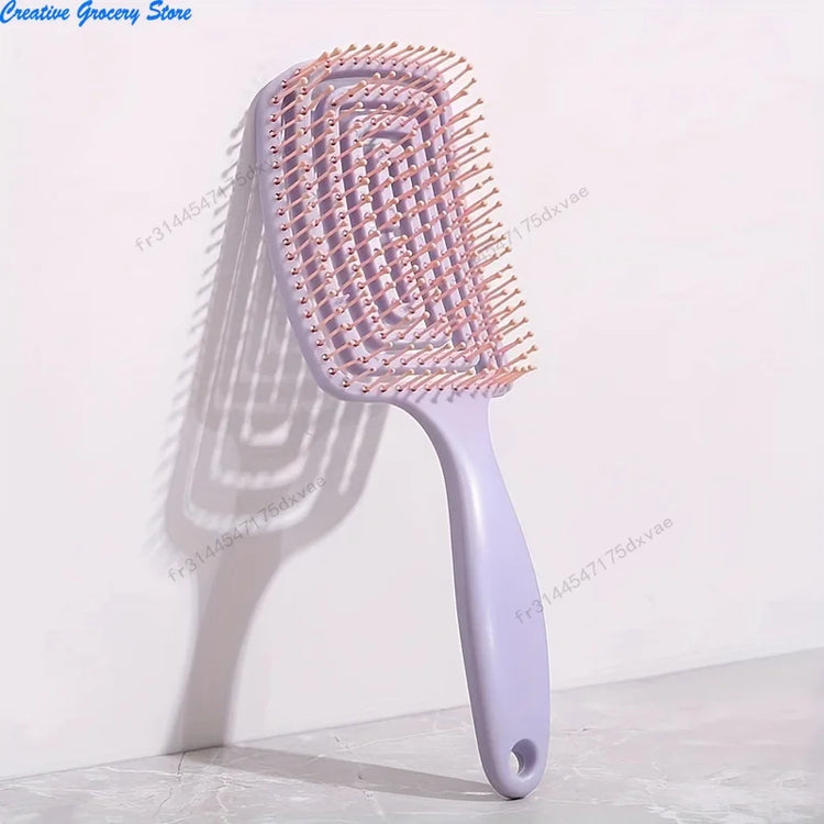 Ladies Ribs Hair Comb Fluffy Comb High Cranium Styling Artifact Long Straight Hair Curl Comb Big Bend Wet and Dry Massage Comb