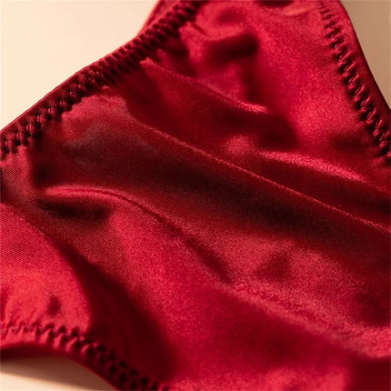 Wine Red/Leopard Sexy Shinning Rhinestone Thong Women's Seamless Underwear Sexy Sports Ladies Plus-size T-back Panties