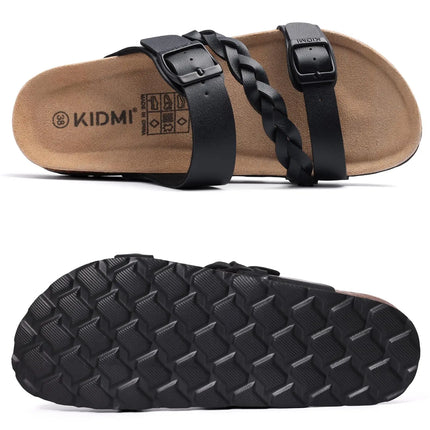Crestar Sandali con pedana in sughero da donna Sandali scorrevoli slip-on con fibbia alla moda da donna Nuove pantofole comode estive con supporto per l'arco plantare