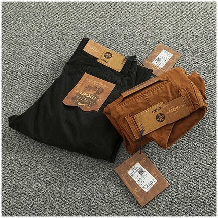 Spring And Autumn New American Retro 100% Cotton Multi-pocketed Washed Old Straight Casual Pants Loose Fashion Cargo Trousers