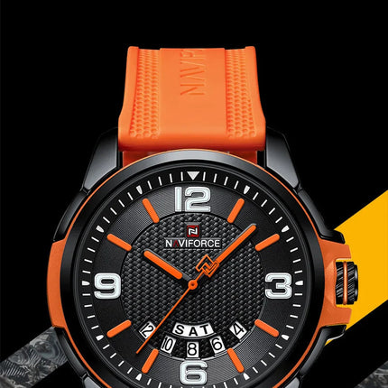 NAVIFORCE Creativo cinturino in TPU orologio da polso maschile moda sportiva 3ATM quarzo impermeabile giorno e data display orologi da uomo Reloj Hombre platinumshop