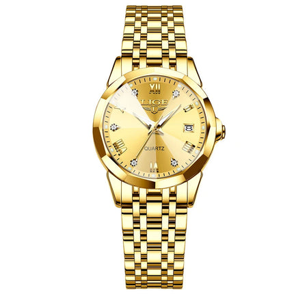 LIGE Orologio al Quarzo di Lusso per Donna, Elegante Bracciale Luminoso e Impermeabile, Regalo Ideale platinumshop
