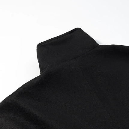 5 Colors New Autumn High Collar Woolen Cape Coat Tie Bow Sashes Long Bat Sleeve Front Buttons Cloak Shawl Jacket Loose Outerwear