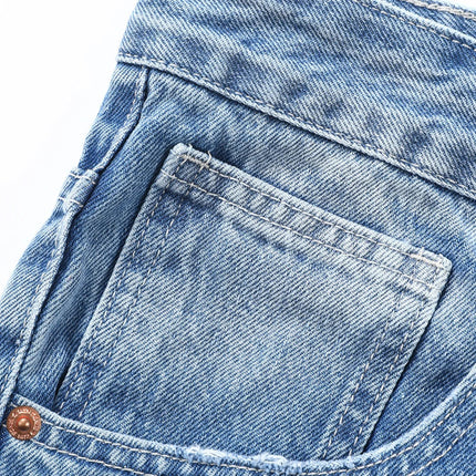 Men's Ripped Baggy Jeans Loose Fit Distressed Denim Pants Light Wash Y2K Streetwear Wide Leg Style PlatiNum