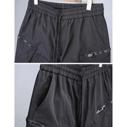 2026 New Streetwear Joggers Pants Men's Multi-Pockets Tactical Cargo Pant Black Utility Work Elastic Waist Casual Trousers
