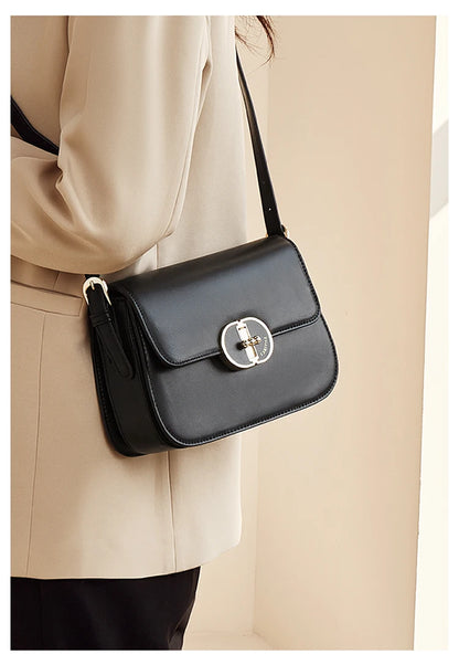 FOXER Brand Split Leather Women's Shoulder Bag 2025 New Luxury Design Female Retro Crossbody Purse Gift for Mom