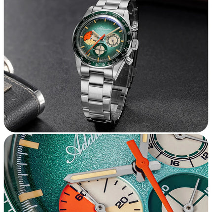 ADDIESDIVE 37mm Men's Luxury Watch 100m Water Resistance K1 Bubble Mirror Glass C3 Luminous Men's Stainless Steel Quartz Watch