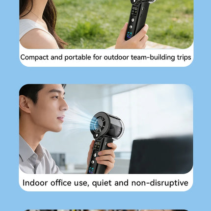 Ventilatore Portatile con Spray d'Acqua e Graffiti Laser, 3000 mAh Ricaricabile, 100 Velocità, per Casa e Esterni