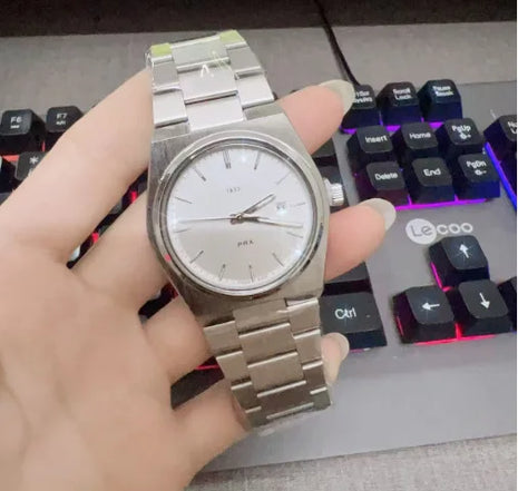 Orologio da Polso Serie PRX con Cinturino in Acciaio, Modello Super Player, per Uomo e Donna, con Calendario, Stile Semplice e alla Moda, Regalo di Compleanno, Idea Regalo per Lui e per Lei