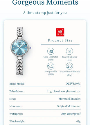 OLEVS 9971 orologio al quarzo per donna scala romana abito elegante orologio da donna moda impermeabile luminoso orologio a mano di lusso originale platinumshop