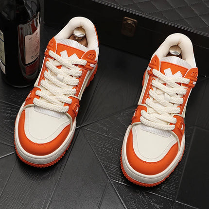 New Men White Red Breathable Pattern All Match Brand Shoes Causal Flats Loafers Sports Walking Sneakers Zapatos Hombre