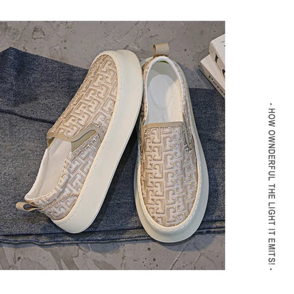 2025 Autumn New Fashion Shallow Mouth Casual Canvas Shoes for Men Breathable Comfortable Niche Design Versatile Chunky Sneakers